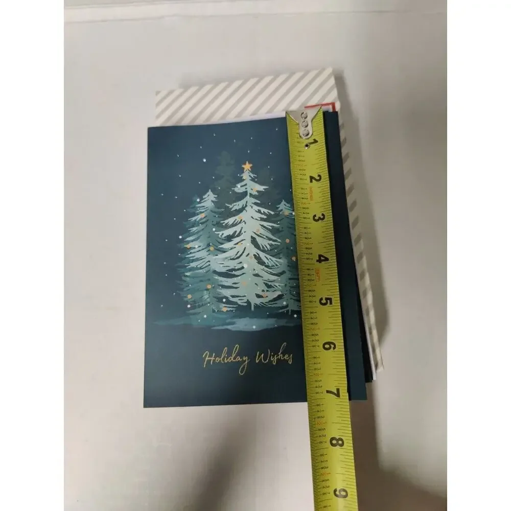 Forest Holiday Greeting Card Pack Christmas 16 CT Evening Green Inspired